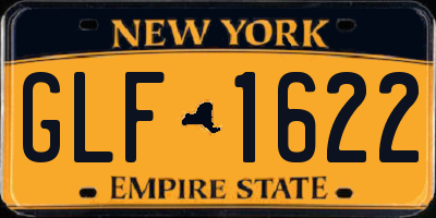 NY license plate GLF1622