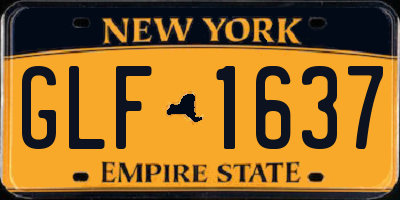 NY license plate GLF1637