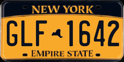 NY license plate GLF1642
