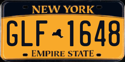 NY license plate GLF1648