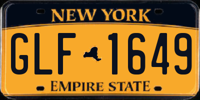 NY license plate GLF1649