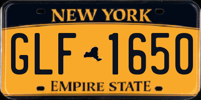NY license plate GLF1650