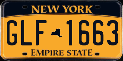 NY license plate GLF1663