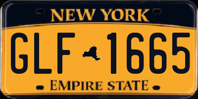 NY license plate GLF1665