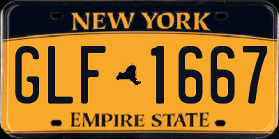 NY license plate GLF1667