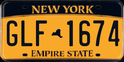 NY license plate GLF1674