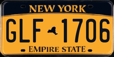 NY license plate GLF1706