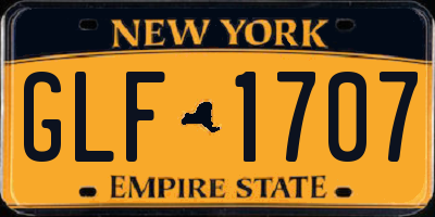 NY license plate GLF1707
