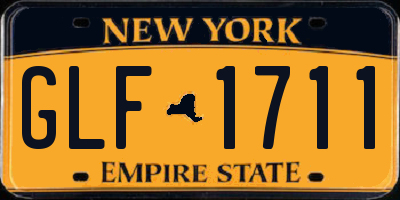 NY license plate GLF1711
