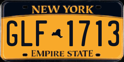 NY license plate GLF1713