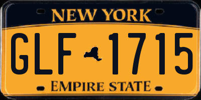 NY license plate GLF1715