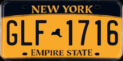 NY license plate GLF1716