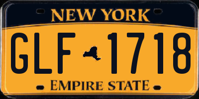 NY license plate GLF1718