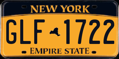 NY license plate GLF1722