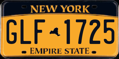 NY license plate GLF1725