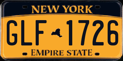 NY license plate GLF1726