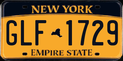 NY license plate GLF1729