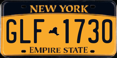 NY license plate GLF1730