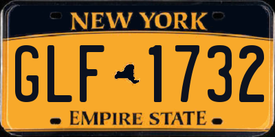 NY license plate GLF1732