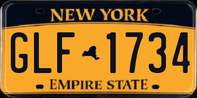 NY license plate GLF1734
