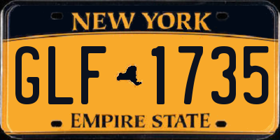 NY license plate GLF1735