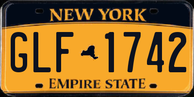 NY license plate GLF1742