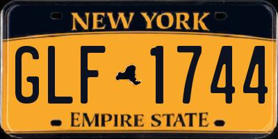 NY license plate GLF1744