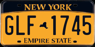 NY license plate GLF1745