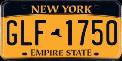 NY license plate GLF1750