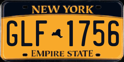 NY license plate GLF1756
