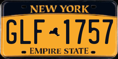 NY license plate GLF1757
