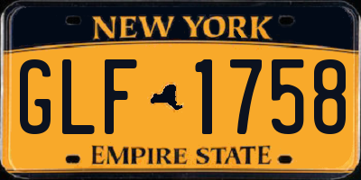 NY license plate GLF1758