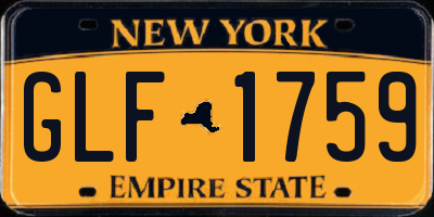 NY license plate GLF1759