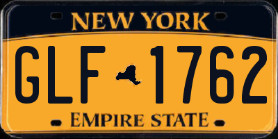 NY license plate GLF1762