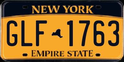 NY license plate GLF1763