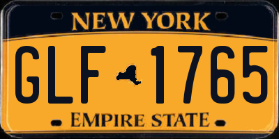 NY license plate GLF1765