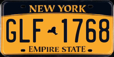 NY license plate GLF1768