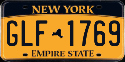 NY license plate GLF1769