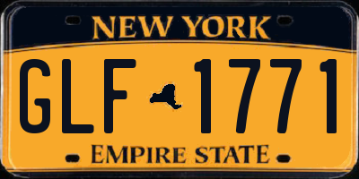 NY license plate GLF1771