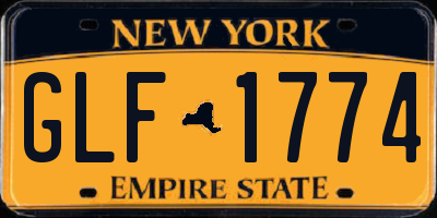 NY license plate GLF1774
