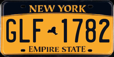 NY license plate GLF1782