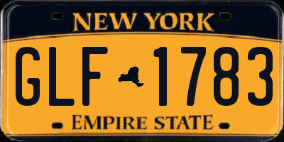 NY license plate GLF1783