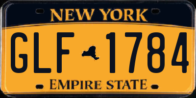 NY license plate GLF1784