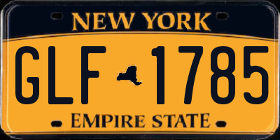 NY license plate GLF1785