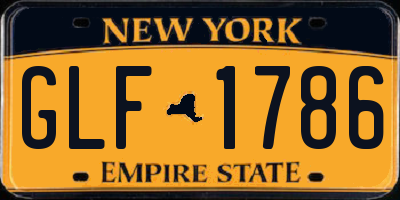 NY license plate GLF1786