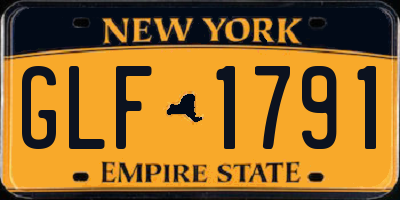NY license plate GLF1791