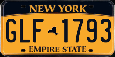 NY license plate GLF1793