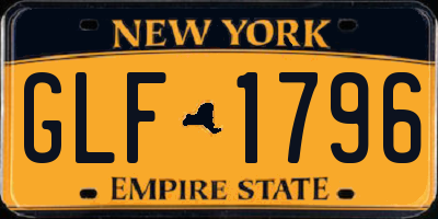 NY license plate GLF1796