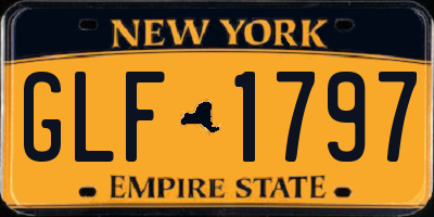 NY license plate GLF1797