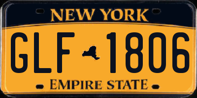 NY license plate GLF1806